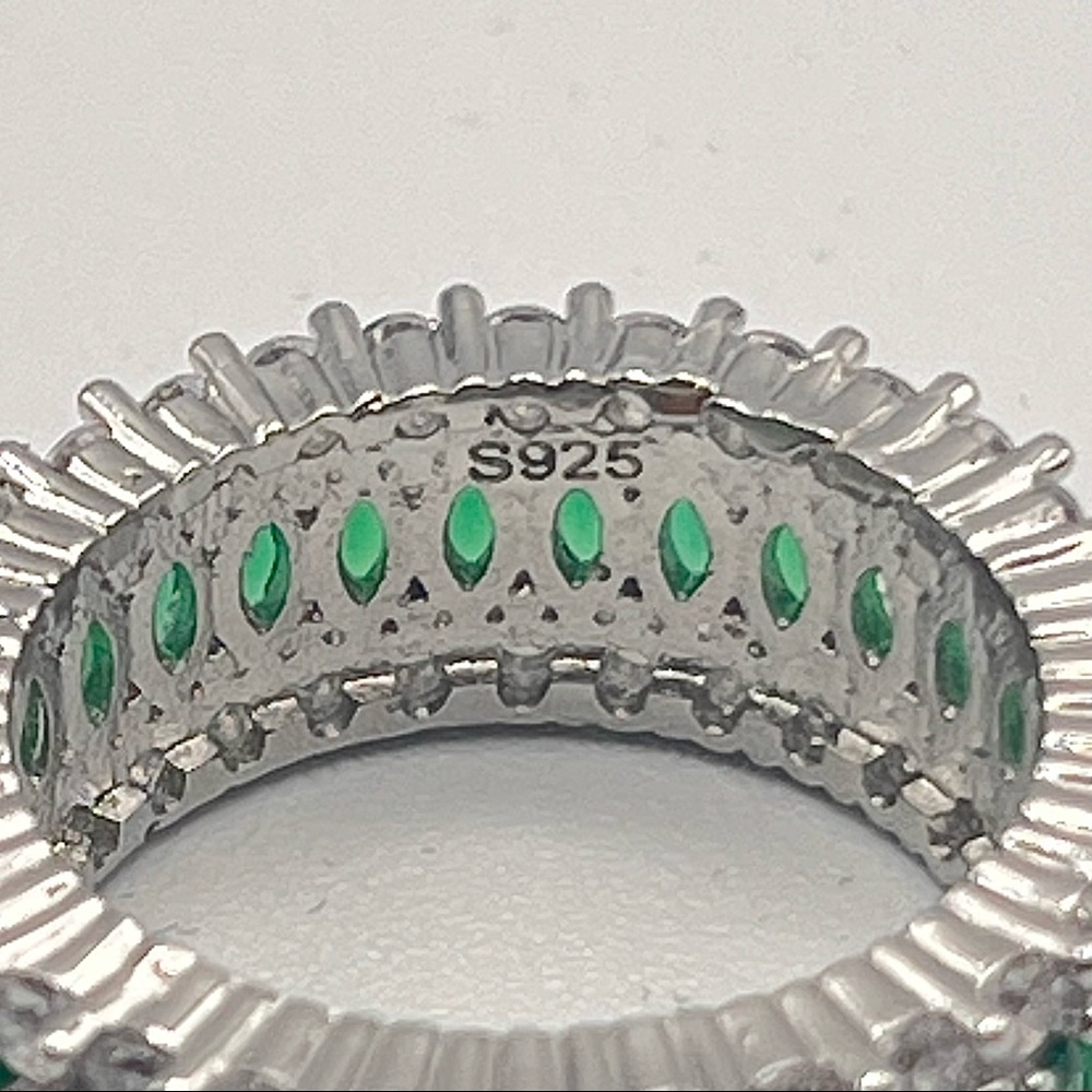 Simulated Emerald Green Eternity Ring - image 5